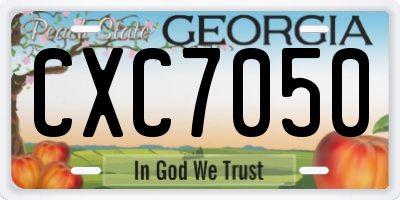 GA license plate CXC7050