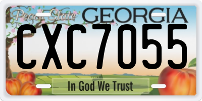 GA license plate CXC7055