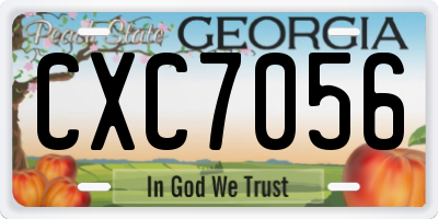 GA license plate CXC7056