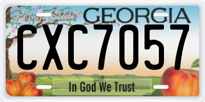 GA license plate CXC7057