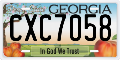 GA license plate CXC7058