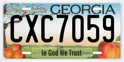 GA license plate CXC7059