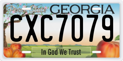 GA license plate CXC7079