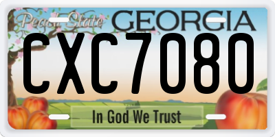 GA license plate CXC7080