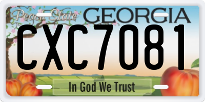 GA license plate CXC7081