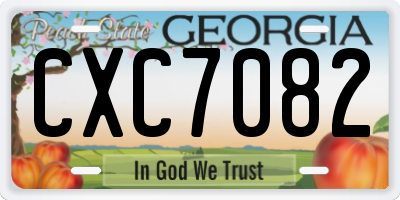 GA license plate CXC7082