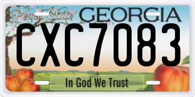 GA license plate CXC7083