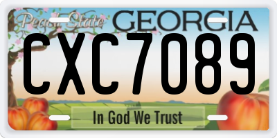 GA license plate CXC7089