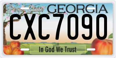 GA license plate CXC7090