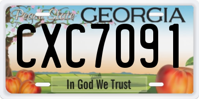 GA license plate CXC7091