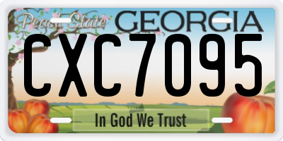 GA license plate CXC7095