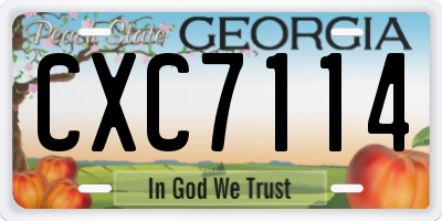 GA license plate CXC7114