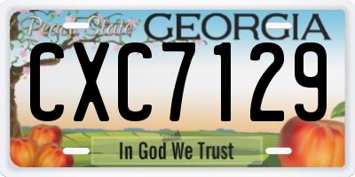 GA license plate CXC7129