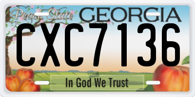 GA license plate CXC7136