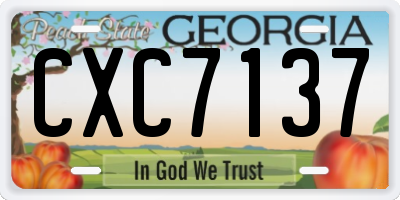 GA license plate CXC7137