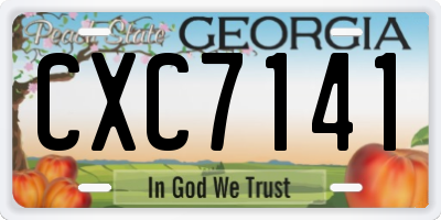 GA license plate CXC7141