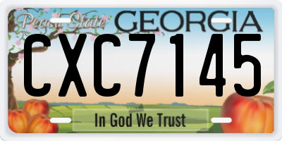 GA license plate CXC7145