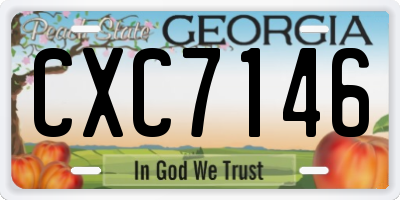 GA license plate CXC7146
