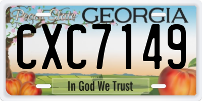 GA license plate CXC7149
