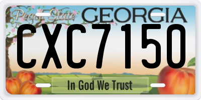 GA license plate CXC7150