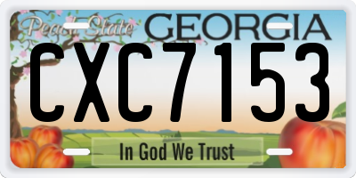 GA license plate CXC7153