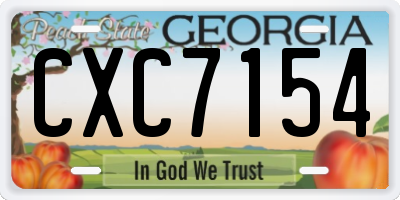 GA license plate CXC7154