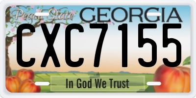 GA license plate CXC7155