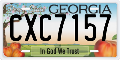 GA license plate CXC7157
