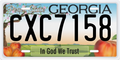 GA license plate CXC7158