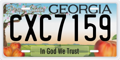 GA license plate CXC7159