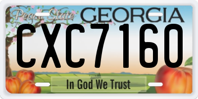 GA license plate CXC7160