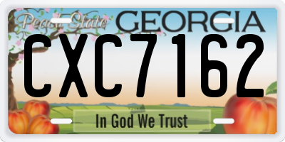 GA license plate CXC7162