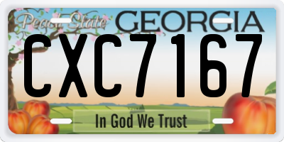 GA license plate CXC7167