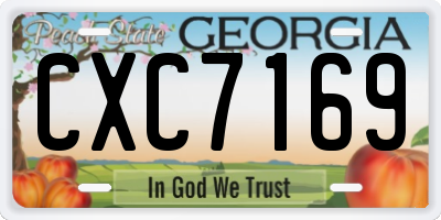 GA license plate CXC7169