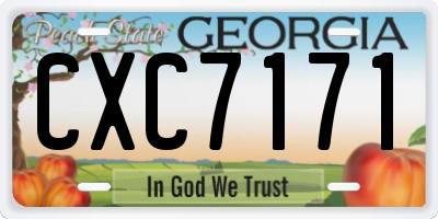 GA license plate CXC7171