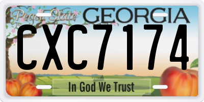 GA license plate CXC7174