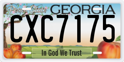 GA license plate CXC7175