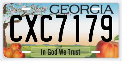 GA license plate CXC7179