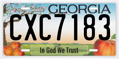 GA license plate CXC7183