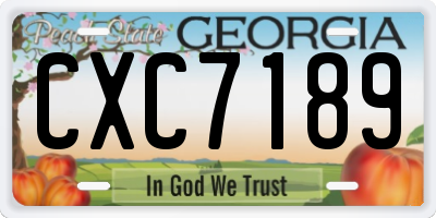 GA license plate CXC7189