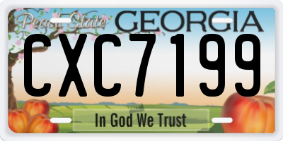 GA license plate CXC7199