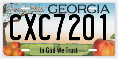 GA license plate CXC7201