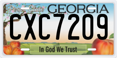 GA license plate CXC7209