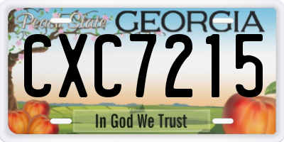 GA license plate CXC7215