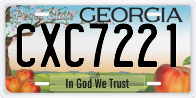 GA license plate CXC7221