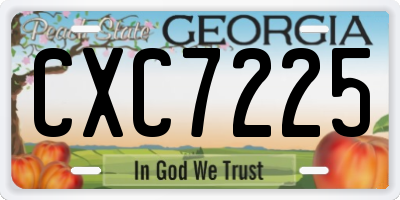 GA license plate CXC7225
