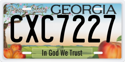 GA license plate CXC7227