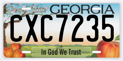 GA license plate CXC7235