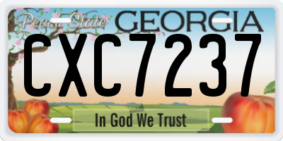 GA license plate CXC7237