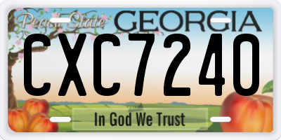 GA license plate CXC7240